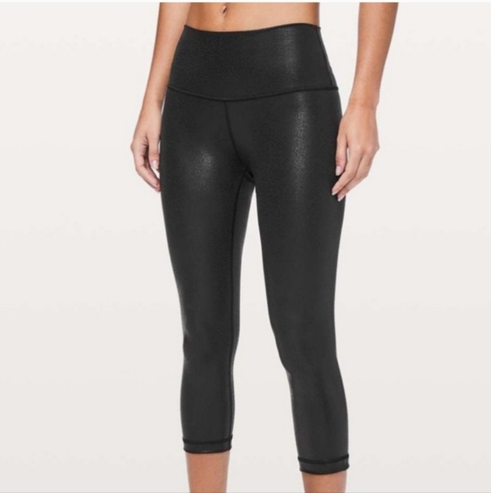 Lululemon Train Times Luminosity Black Cropped Leggings